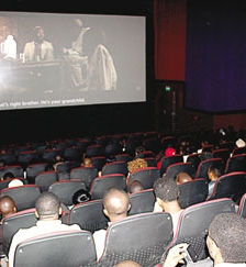 SWAHILIWOOD Premiere Night. Guests take their time before the big screen to watch Mdundiko film launched on Thursday at Century Cinemax – Oysterbay, Dar es Salaam. All the films were screened to give guests their first hand experience on the quality and message delivered from the Swahiliwood project.